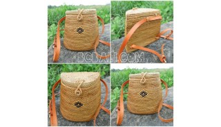 backpack handbag grass ata rattan handmade woven unique